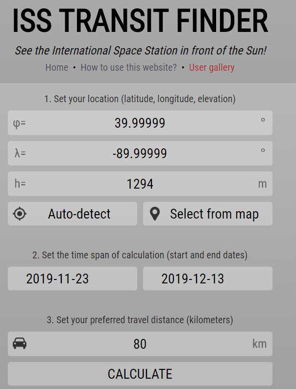 ISS Transit Finder